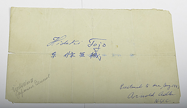 Hideki Tojo Signed Card Card with