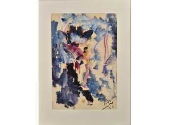 High impasto abstract in purple and