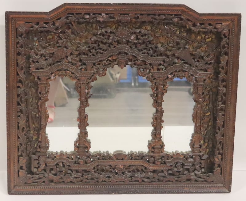 HIGHLY CARVED CHINOISERIE STYLE