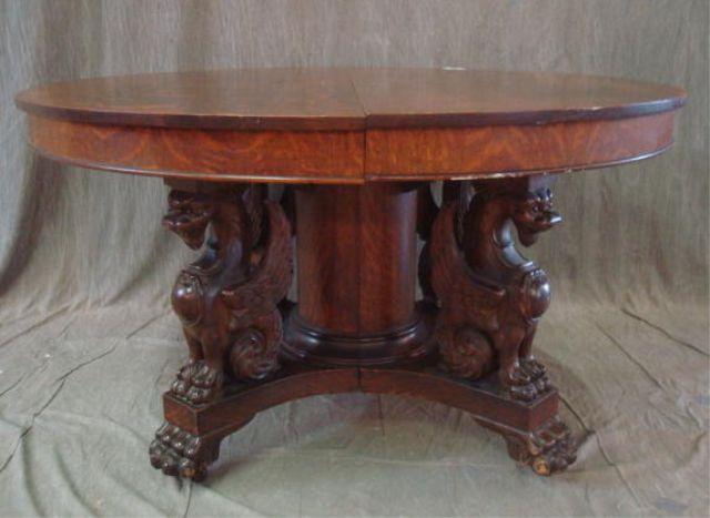 Highly Carved Oak Pedestal Table