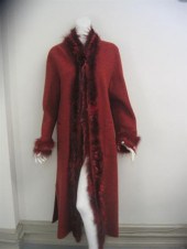 Hillary Reilly Red fur trim co