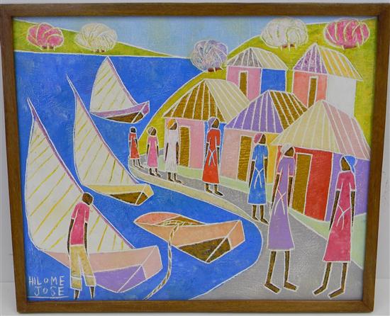 Hilome Jose  (Haitian  b. 1947) oil