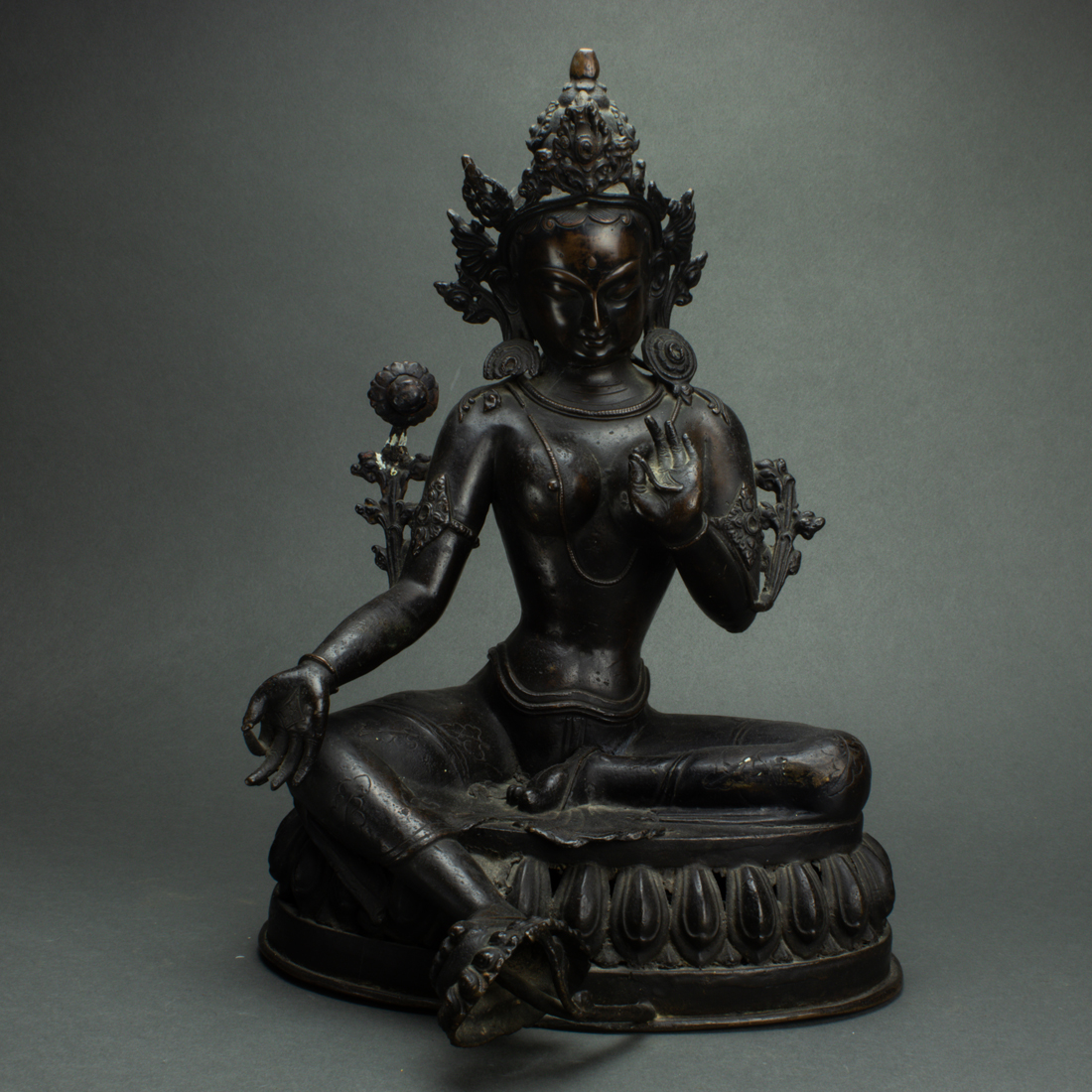 HIMALAYAN BRONZE FIGURE OF TARA