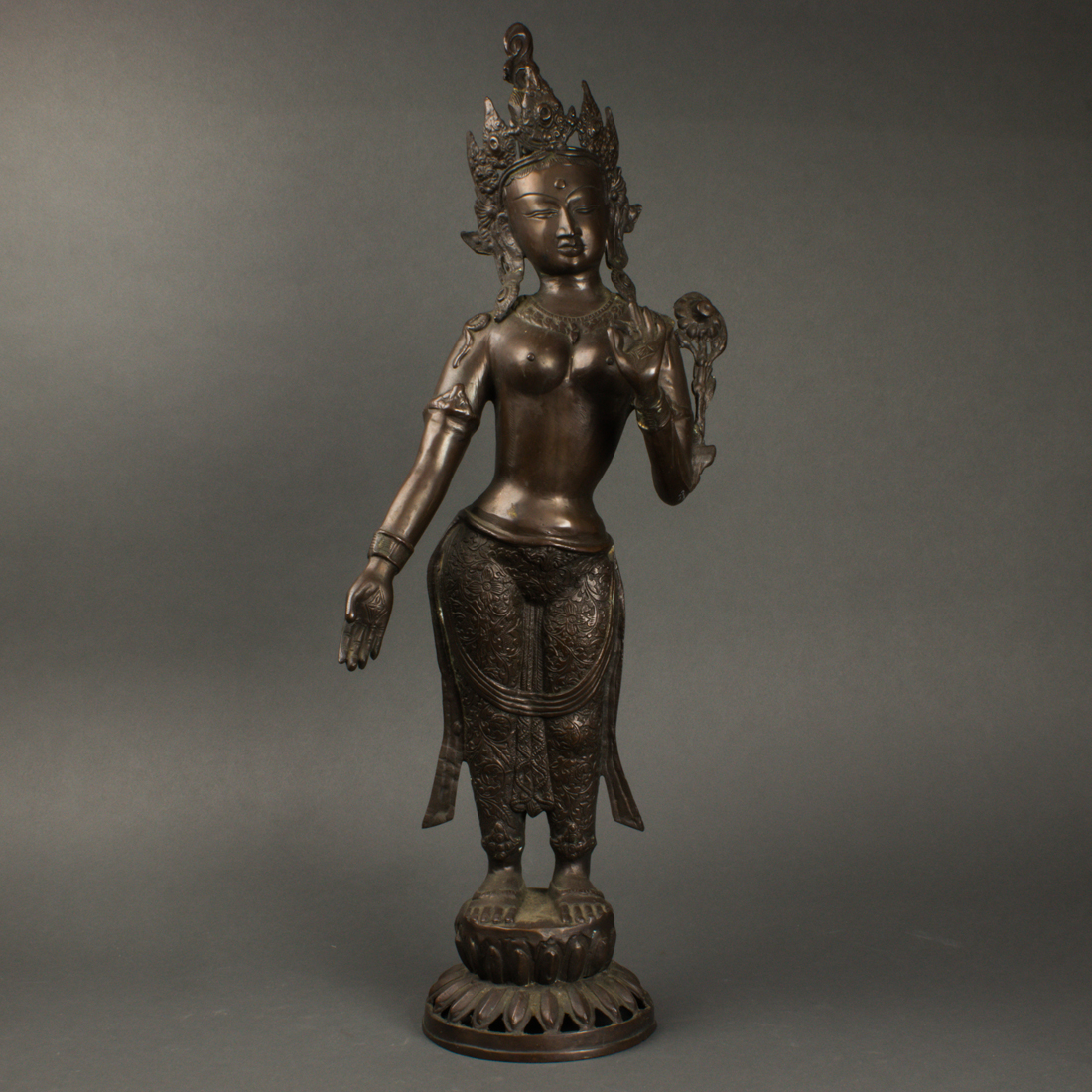 HIMALAYAN BRONZE FIGURE OF TARA
