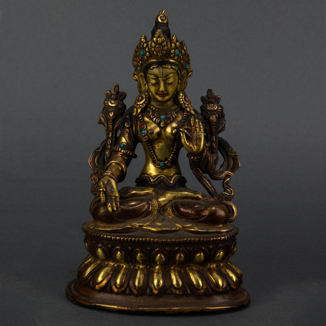 HIMALAYAN GILT BRONZE FIGURE OF
