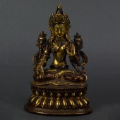 HIMALAYAN GILT BRONZE FIGURE O
