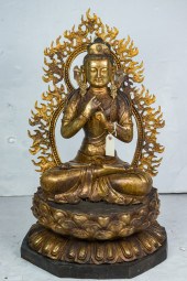 HIMALAYAN GILT BRONZE FIGURE O