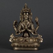 HIMALAYAN SILVERED BRONZE FIGU
