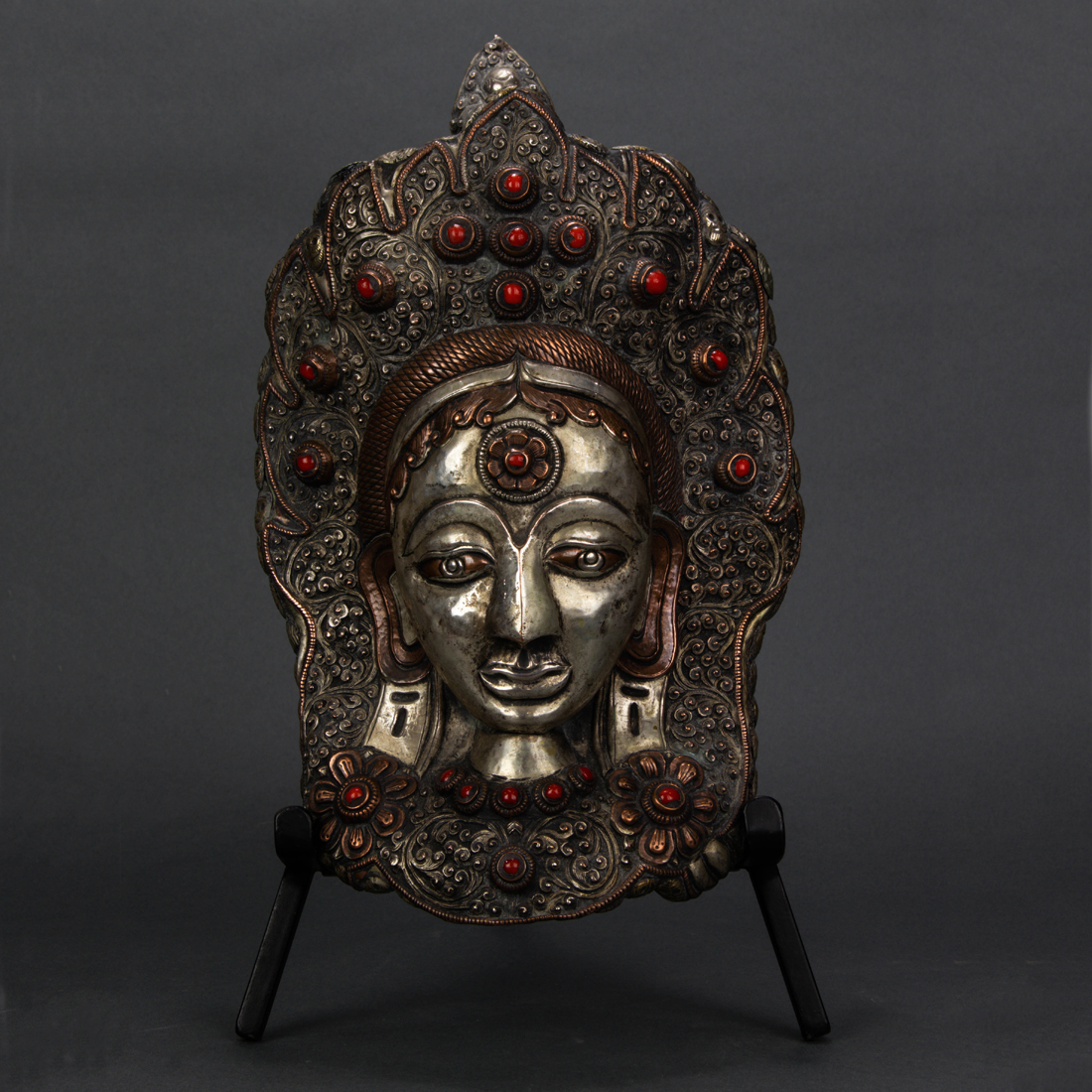 HIMALAYAN SILVERED COPPER HEAD OF