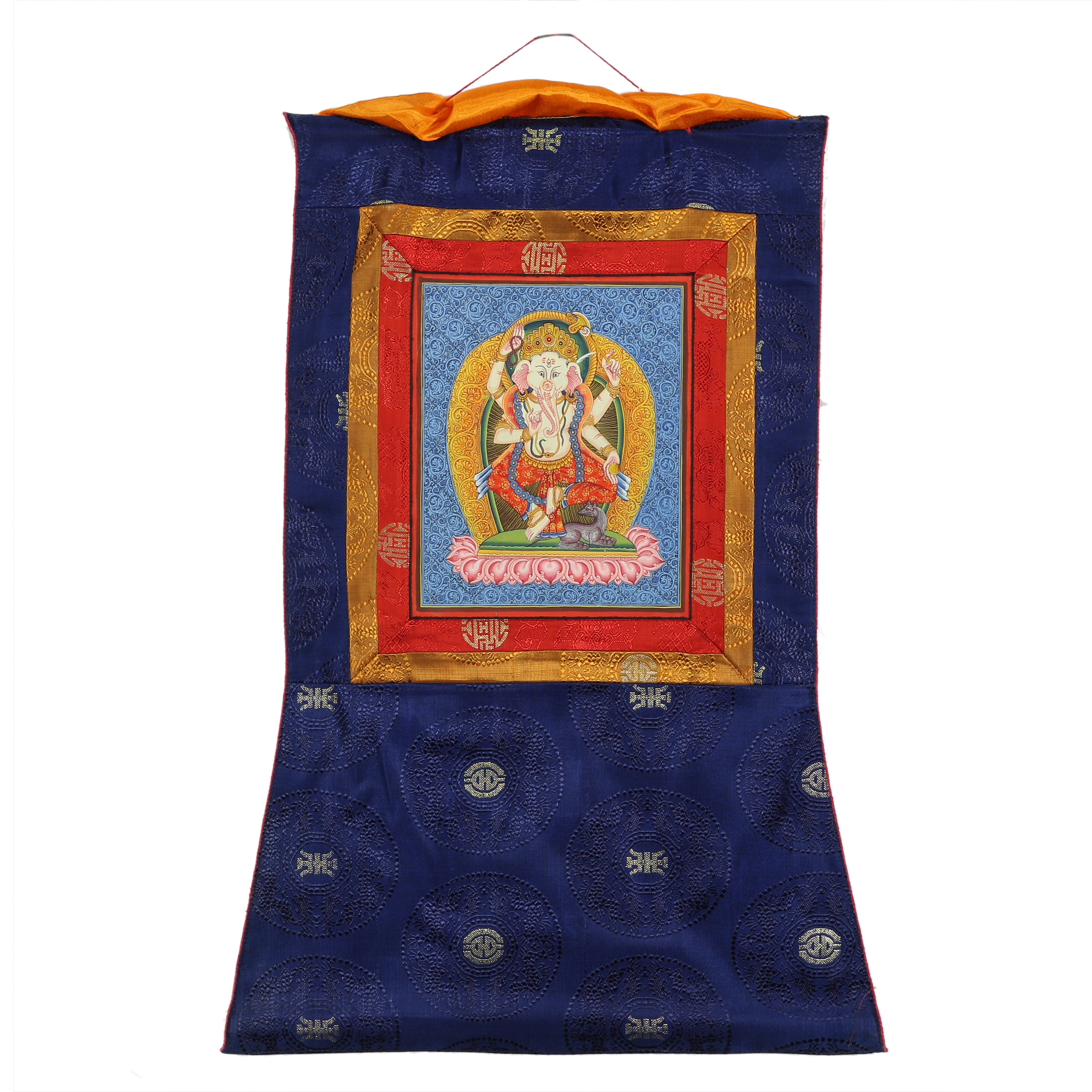 HIMALAYAN THANGKA OF DANCING GANESH