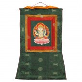 HIMALAYAN THANGKA OF SEATED GA