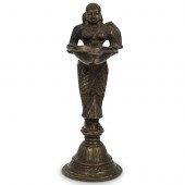 HINDU BRONZE DEEPALAKSHMI STAT