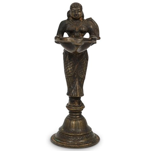 HINDU BRONZE DEEPALAKSHMI STATUE