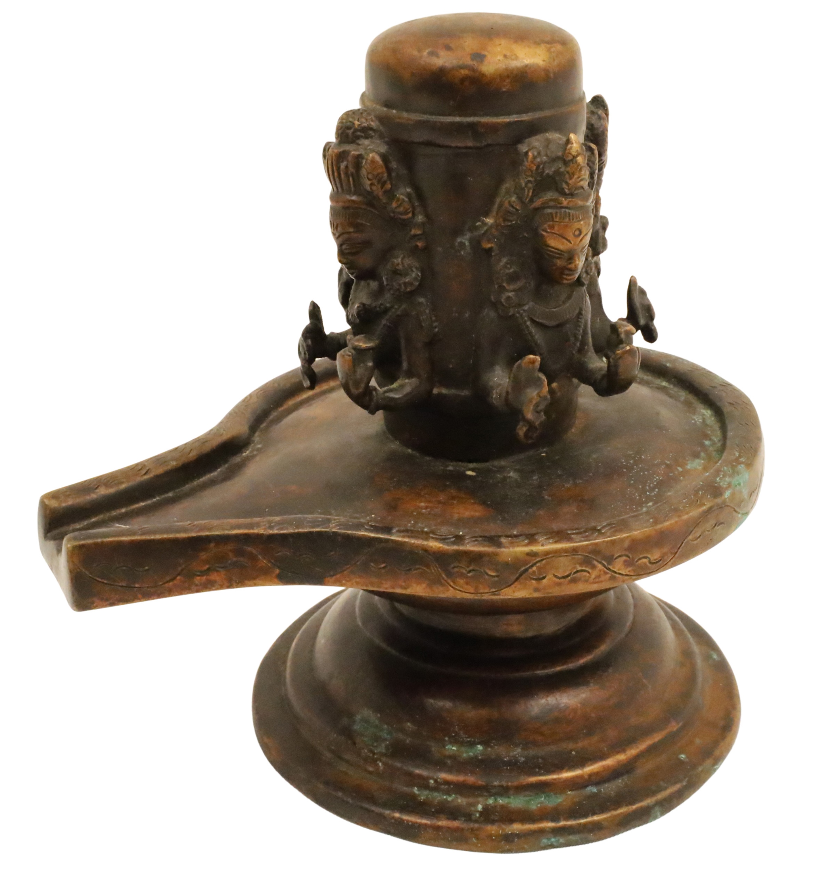 HINDU BRONZE SHIVA LINGAM A Hindu