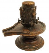 HINDU BRONZE SHIVA LINGAM A Hi