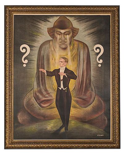 HINDU CONJURING MAGIC POSTER.[Stock