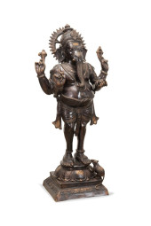 HINDU STANDING GANESH BRONZE F