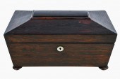 HINGED WOOD TEA CADDYthe domed