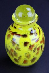 Hinkle Art Glass Bottle With S