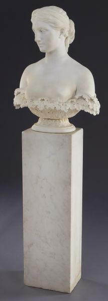 Hiram Powers marble bust of
