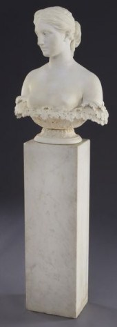 Hiram Powers marble bust of Pr
