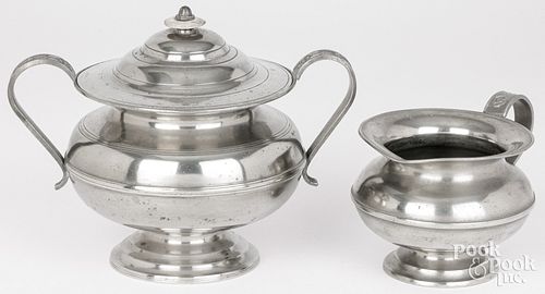 HIRAM YALE PEWTER SUGAR AND