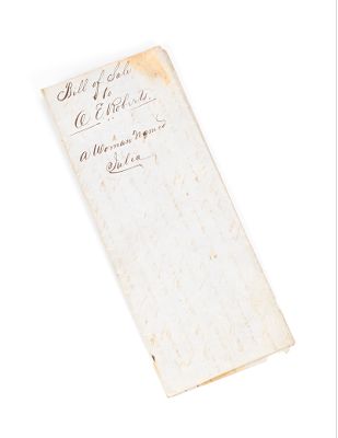 Historic Bill of Sale for a Slave