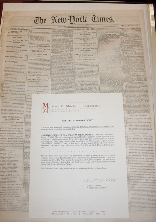 [Historic Newspaper: Emancipation