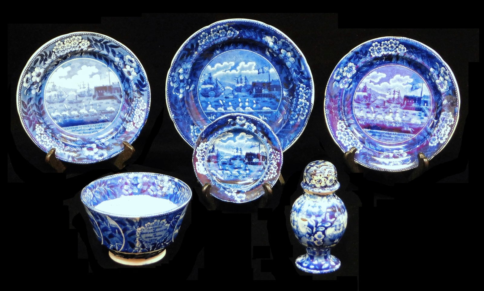 +HISTORICAL BLUE STAFFORDSHIRE: SIX