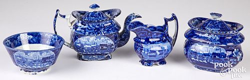 HISTORICAL BLUE STAFFORDSHIRE TEA