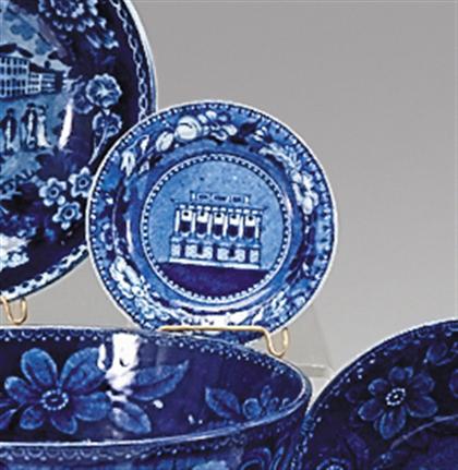 Historical blue transferware cup