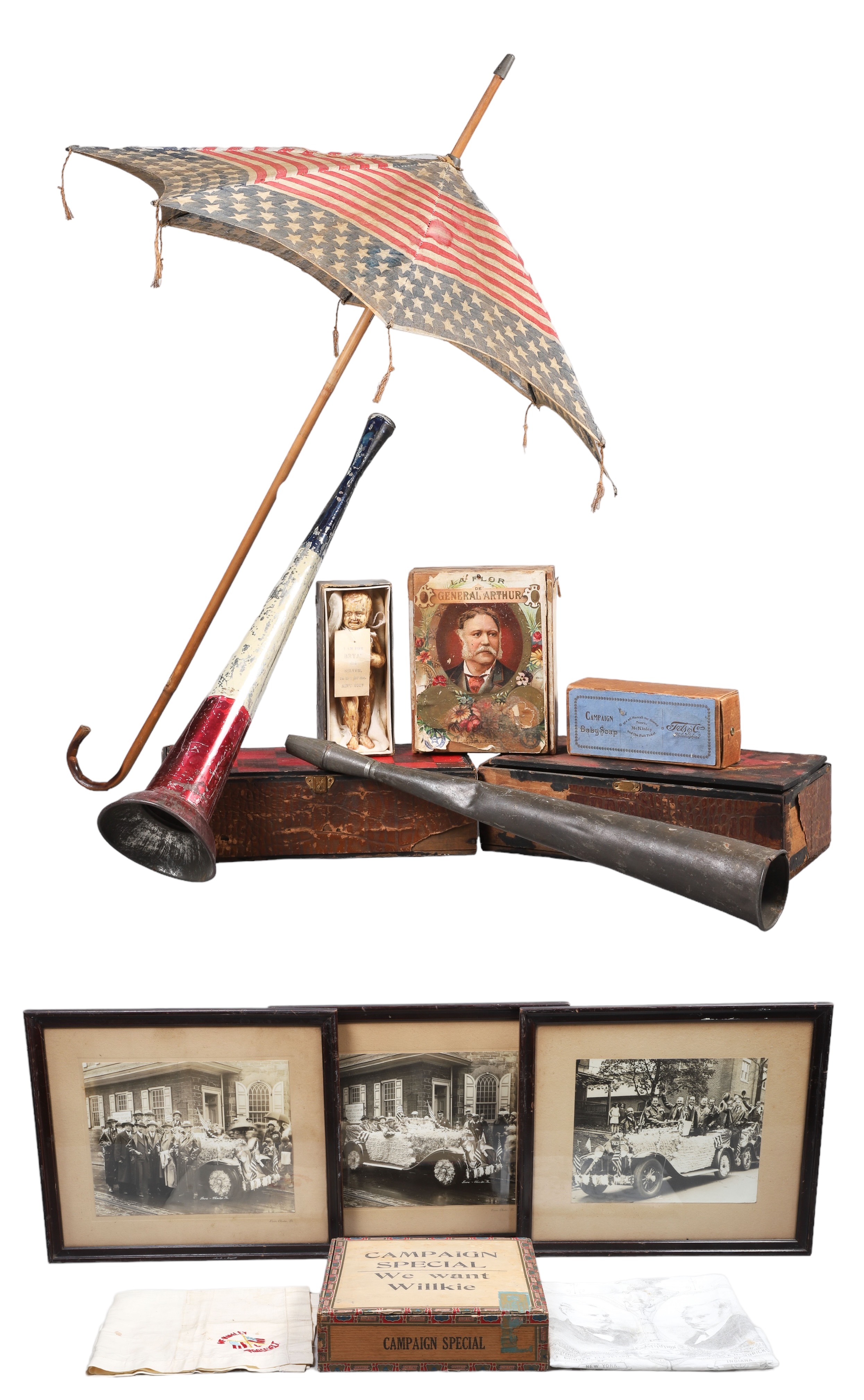 Historical campaign items to