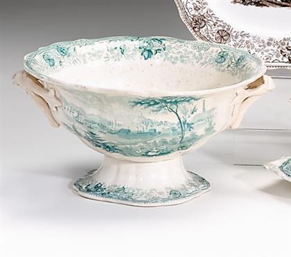 Historical green transferware