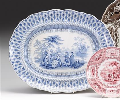 Historical medium blue transferware