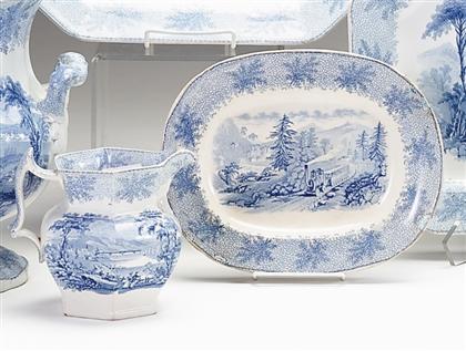 Historical medium blue transferware
