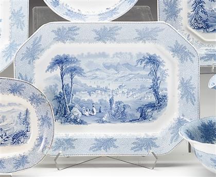 Historical medium blue transferware