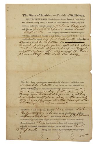 HISTORICAL RECORD: SLAVE BILL OF