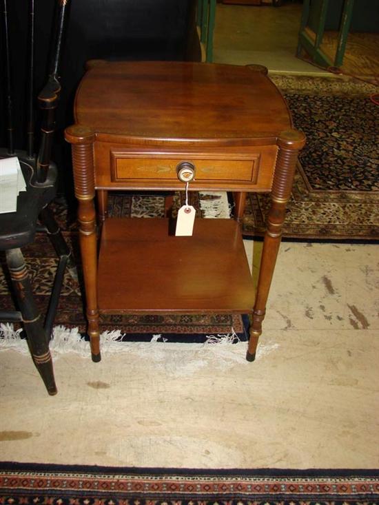 HITCHCOCK ONE DRAWER STAND. Blond
