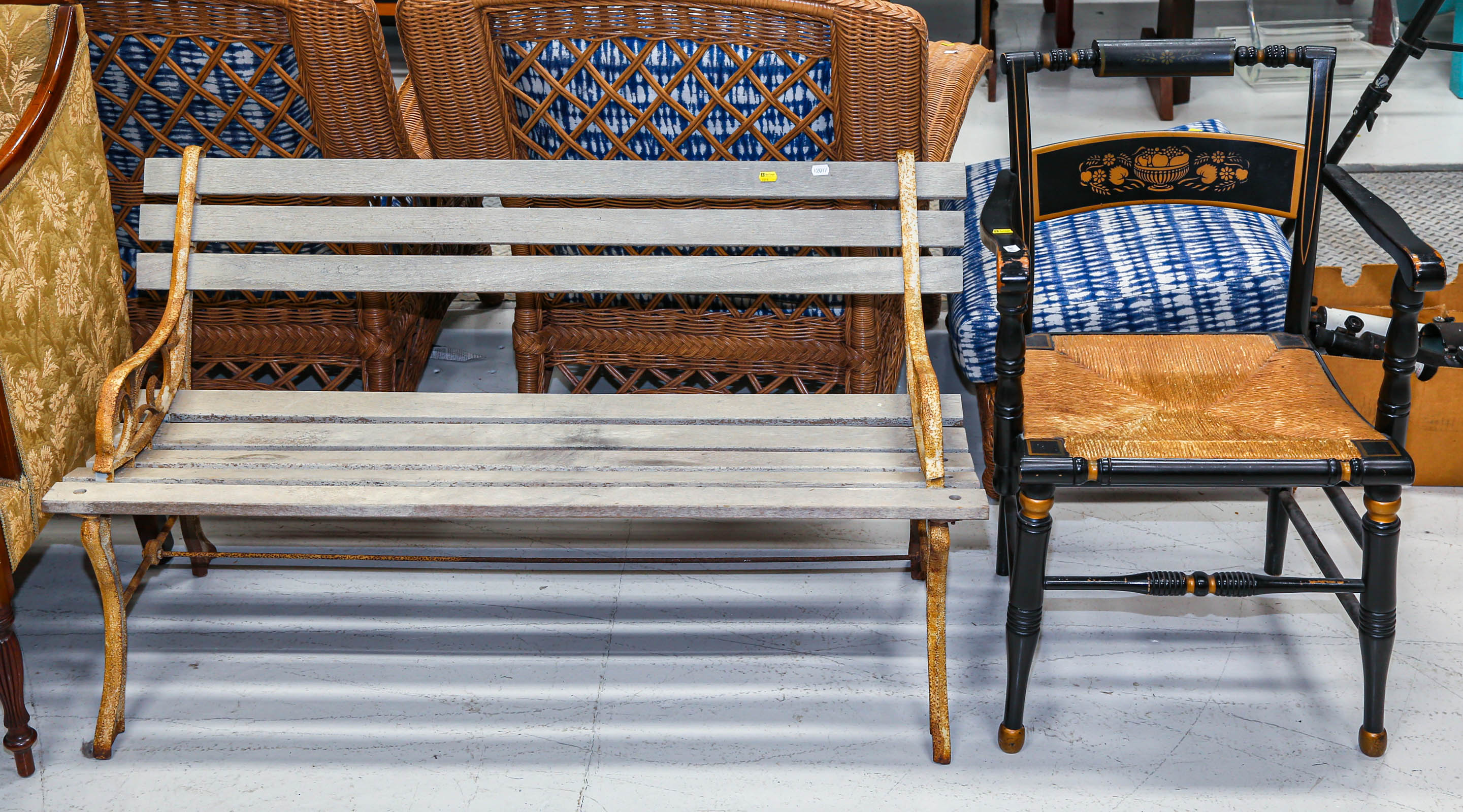 HITCHCOCK STYLE ARMCHAIR & GARDEN
