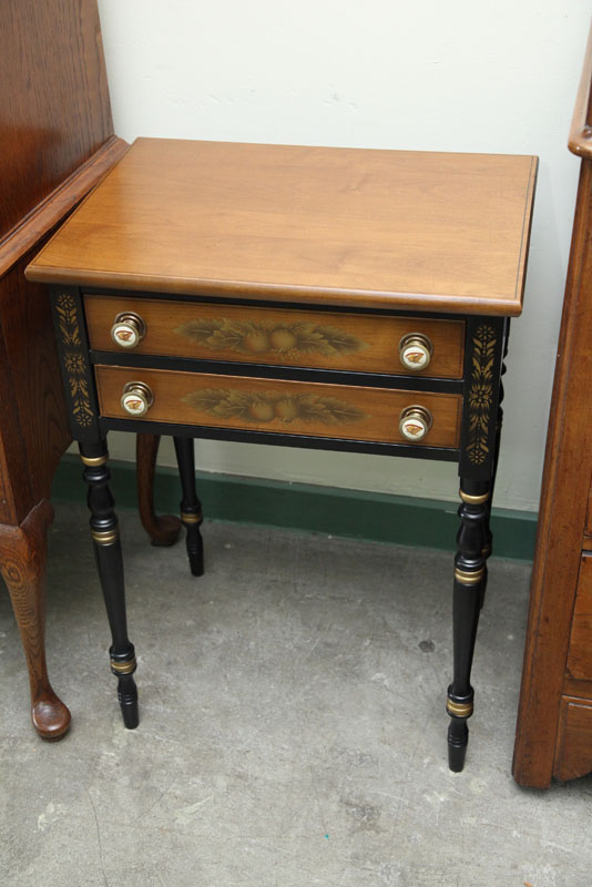 HITCHCOCK TWO DRAWER STAND.
