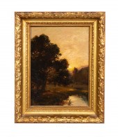 H.J. BREUER, SUNSET LANDSCAPE,