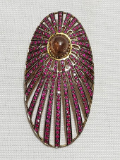 HJ186 GOLD PLATED PINK SAPPHIR