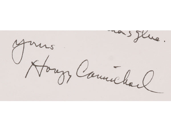 Hoagy Carmichael letter signed on