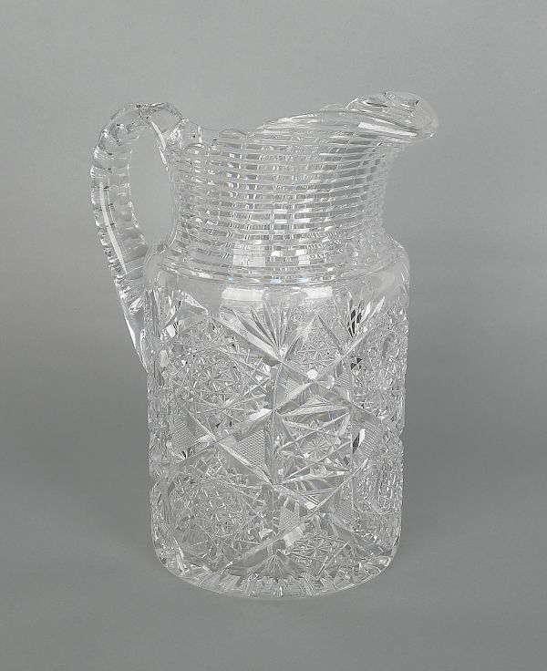Hoare signed cut glass pitcher