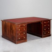 HOLLAND & SONS MAHOGANY DESK,