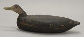HOLLOW-CARVED BLACK DUCK DECOY