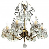 HOLLYWOOD REGENCY 6-ARM CRYSTA