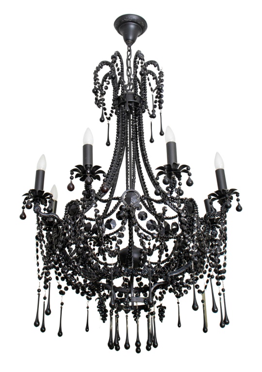 HOLLYWOOD REGENCY 8-ARM BLACK