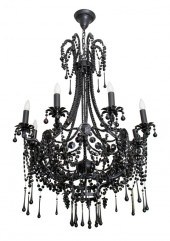 HOLLYWOOD REGENCY 8-ARM BLACK