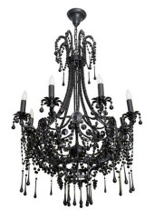 HOLLYWOOD REGENCY 8-ARM BLACK